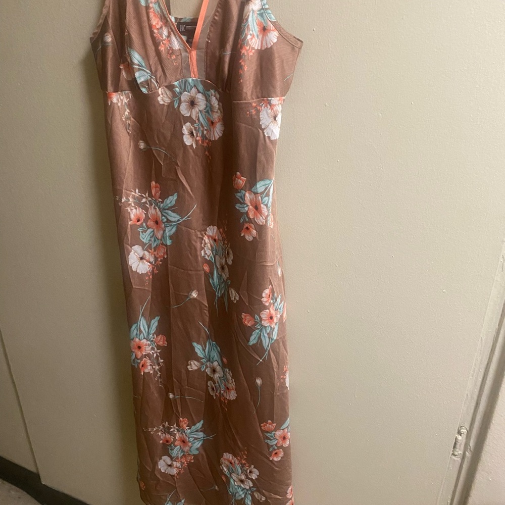 INC International Concepts Floral Chemise - Brown and Blue